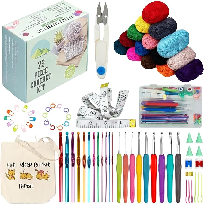 73 Piece Crochet kit for Beginners Adults & Professional